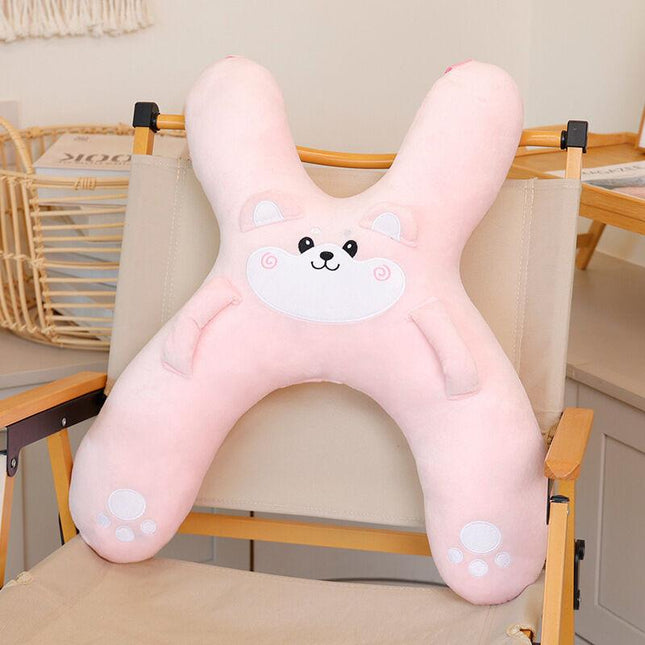 Christmas gift for kids-Kids Travel Pillow, Ergonomic Plush Support for Car Rides, Comfortable Sleep Companion for Children（pink dog）.