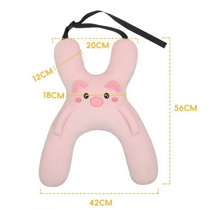 Christmas gift for kids-Kids Travel Pillow, Ergonomic Plush Support for Car Rides, Comfortable Sleep Companion for Children（pink dog）.