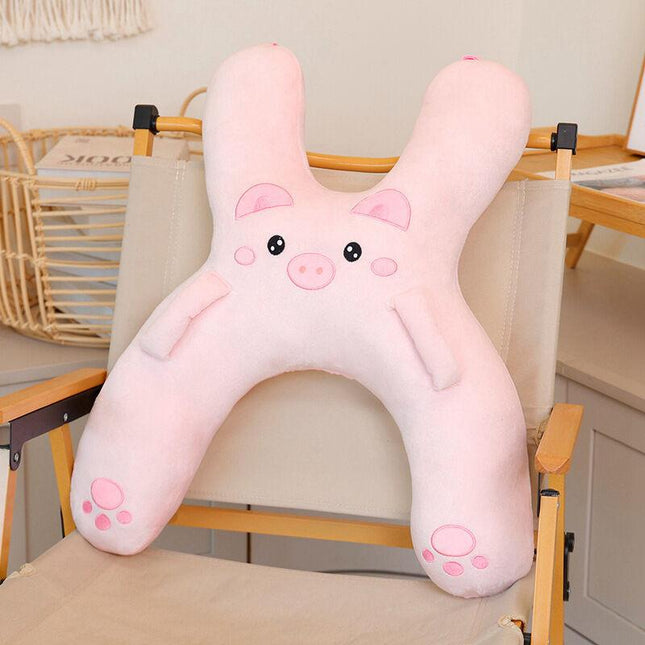 Christmas gift for kids-Kids Travel Pillow, Ergonomic Plush Support for Car Rides, Comfortable Sleep Companion for Children（pink pig）.