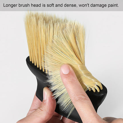 Yellow & Black Car Detailing Brush Set (2-Pack): Soft Bristle Dust Cleaners for Air Vents, Dashboard & Home Use.