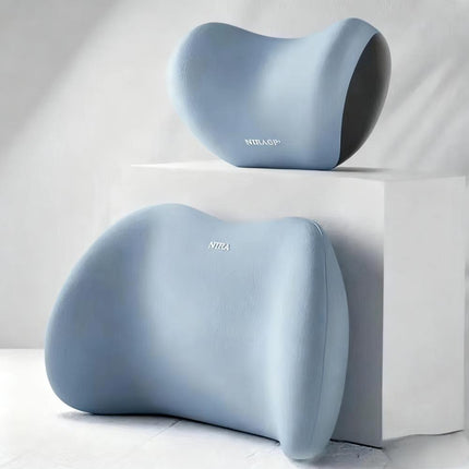 Christmas gift Car Headrest & Lumbar Support Set, Ergonomic Plush Cushion for Driver & Passenger, Comfort & Spine Protection for Long Drives（brown）.