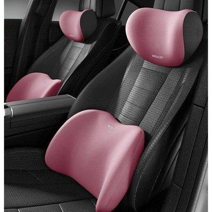 Christmas gift Car Headrest & Lumbar Support Set, Ergonomic Plush Cushion for Driver & Passenger, Comfort & Spine Protection for Long Drives（brown）.