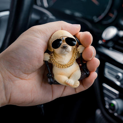 Cute Swinging Labrador Car Mirror Ornament: Yellow Retriever Hanging Accessory for Australian Drivers & Dog Lovers.