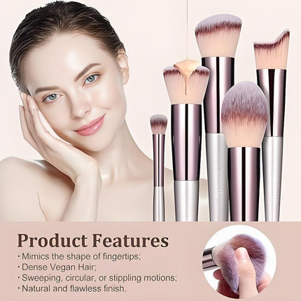 Champagne Gold Makeup Brush Set (18-Piece): Professional, Cruelty-Free for Foundation, Blush & Eyeshadow, Ideal for Aussies.