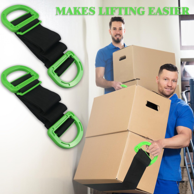 Adjustable Moving Straps with Handles – 2-Pack Heavy-Duty Furniture Lifting Belt for Boxes, Mattresses & Appliances (Up to 600 lbs).