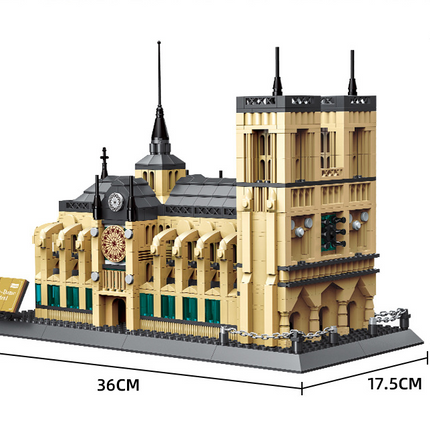 Notre-Dame Cathedral of Paris Mini Building Blocks Model – Iconic Gothic Landmark for Home Display, Educational Play & Gift-Giving (Beige) | Other Architectural Models Available In-Store.