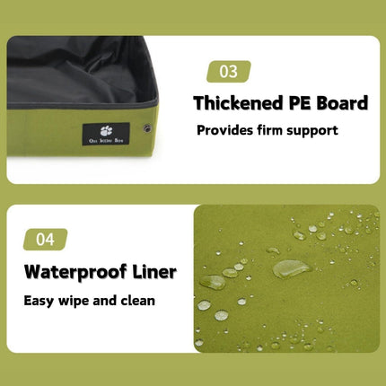Portable Foldable Cat Litter Box – Waterproof, Leak-Proof Travel Cat Toilet with Large Opening, Ideal for Camping, Hotel Stays, Road Trips (Green).