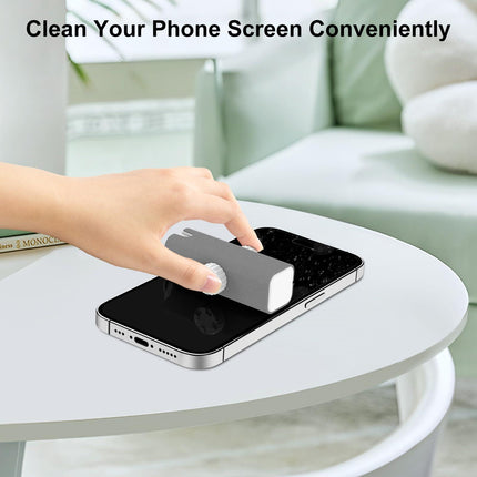 All-in-One Portable Glasses Cleaning Kit with Spray, Brush & Microfiber Cloth – Compact Lens Cleaner for Eyeglasses, Phone Screens, and More (White).