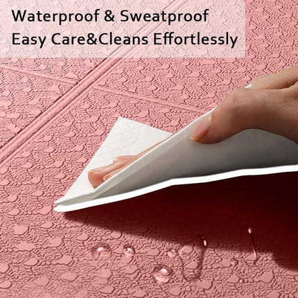 Portable Foldable Yoga Mat – Dual-Sided Non-Slip TPE Exercise Mat for Yoga, Pilates, Kids Nap & Travel (Pink) | Other Colors Available in Store.