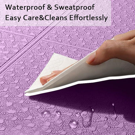 Portable Foldable Yoga Mat – Dual-Sided Non-Slip TPE Exercise Mat for Yoga, Pilates, Kids Nap & Travel (Purple) | Other Colors Available in Store.