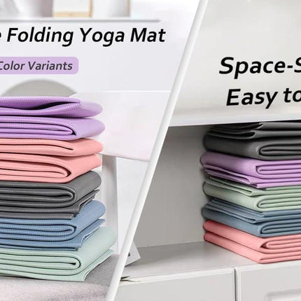 Portable Foldable Yoga Mat – Dual-Sided Non-Slip TPE Exercise Mat for Yoga, Pilates, Kids Nap & Travel (Purple) | Other Colors Available in Store.