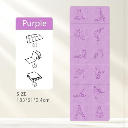 Portable Foldable Yoga Mat – Dual-Sided Non-Slip TPE Exercise Mat for Yoga, Pilates, Kids Nap & Travel (Purple) | Other Colors Available in Store.