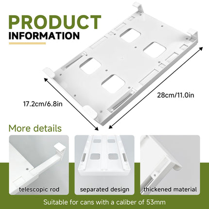 2-Pack Refrigerator Can Organizer – Hanging Soda & Beer Rack, Space-Saving Shelf for Fridge, Holds 8 Cans, Easy Installation (White).