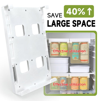 2-Pack Refrigerator Can Organizer – Hanging Soda & Beer Rack, Space-Saving Shelf for Fridge, Holds 8 Cans, Easy Installation (White).
