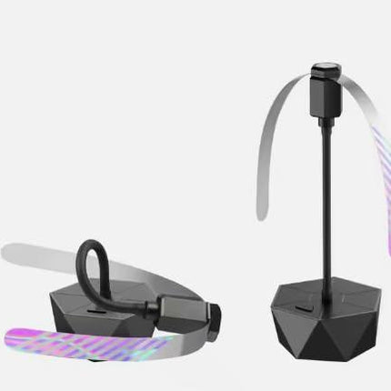 Rechargeable Anti-Fly Fan for Table – Foldable Holographic Blade Insect Repeller with Soft-Stop Safety, USB Charging for Indoor Outdoor Use, Picnic, BBQ, Kitchen, and Camping (Black).