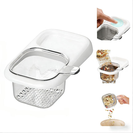 2-Pack Kitchen Sink Drain Basket – White Suction Mount Strainer for Food Waste, Tea Leaves & Vegetables – Space-Saving Filter with Top Storage (White).