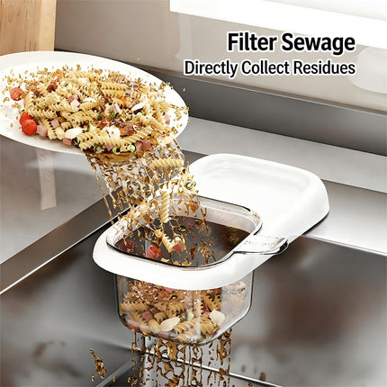 2-Pack Kitchen Sink Drain Basket – White Suction Mount Strainer for Food Waste, Tea Leaves & Vegetables – Space-Saving Filter with Top Storage (White).