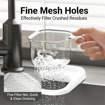 2-Pack Kitchen Sink Drain Basket – White Suction Mount Strainer for Food Waste, Tea Leaves & Vegetables – Space-Saving Filter with Top Storage (White).