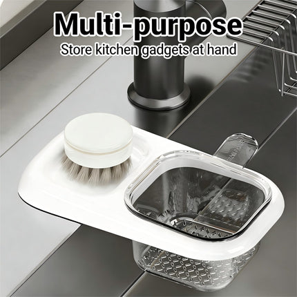 2-Pack Kitchen Sink Drain Basket – White Suction Mount Strainer for Food Waste, Tea Leaves & Vegetables – Space-Saving Filter with Top Storage (White).