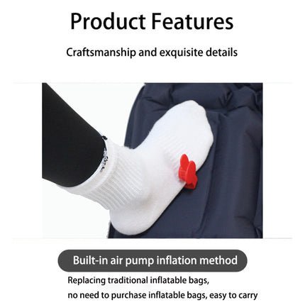 Ultralight Camping Sleeping Pad: Built-in Foot Pump, Integrated Pillow – Compact, Waterproof for Hiking/Backpacking (Dark Blue).