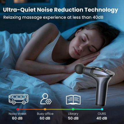 Black 3-in-1 Massage Gun with Extendable Handle & Back Strap – 12-Speed Deep Tissue Muscle Massager, 4 Attachments, USB-C Charging, for Athletes, Gym Recovery & Seniors.