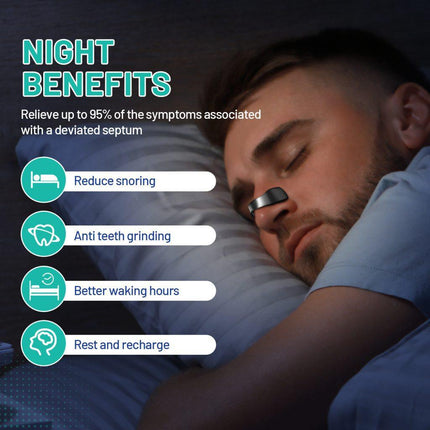 Black Magnetic Nasal Strips Kit (15-Day Supply): Breath Support with Reusable Bands & Adhesive Tabs – Enhance Oxygen Flow, Reduce Snoring, Improve Sleep.