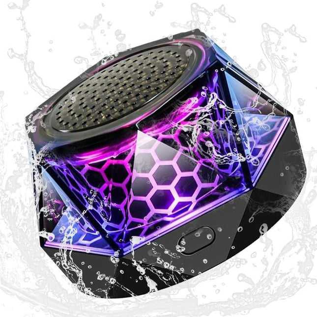 Magnetic Bluetooth Speaker – RGB Light Show, IPX7 Waterproof, TWS Stereo Pairing, 24H Playtime, Compact Design – Perfect for Home, Car, Outdoor Use (Black).