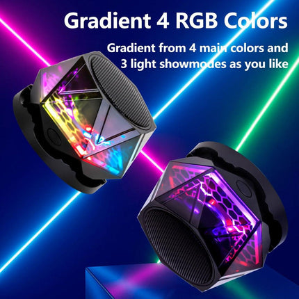 Magnetic Bluetooth Speaker – RGB Light Show, IPX7 Waterproof, TWS Stereo Pairing, 24H Playtime, Compact Design – Perfect for Home, Car, Outdoor Use (Black).