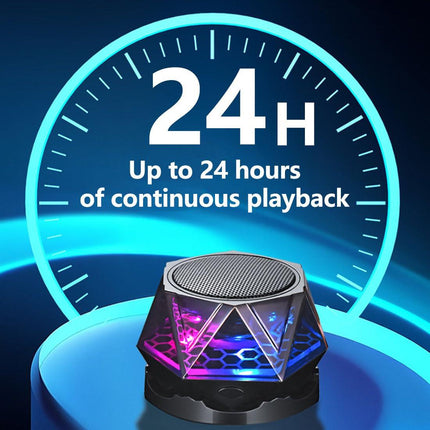 Magnetic Bluetooth Speaker – RGB Light Show, IPX7 Waterproof, TWS Stereo Pairing, 24H Playtime, Compact Design – Perfect for Home, Car, Outdoor Use (Black).