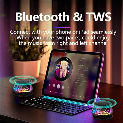 Magnetic Bluetooth Speaker – RGB Light Show, IPX7 Waterproof, TWS Stereo Pairing, 24H Playtime, Compact Design – Perfect for Home, Car, Outdoor Use (Black).