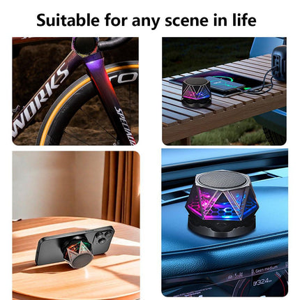 Magnetic Bluetooth Speaker – RGB Light Show, IPX7 Waterproof, TWS Stereo Pairing, 24H Playtime, Compact Design – Perfect for Home, Car, Outdoor Use (Black).