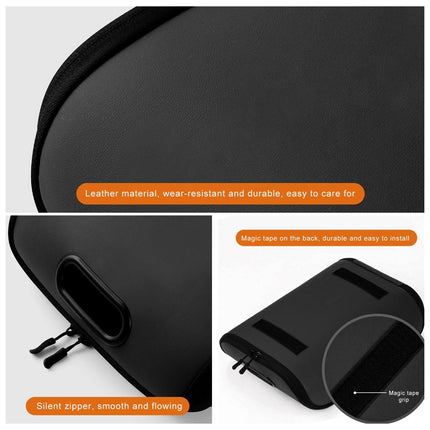 Car Shoe Storage Box – Portable Leather-Look Organizer for Passenger Seat or Trunk, Dustproof and Moisture-Resistant with Zipper and Handle (Black).