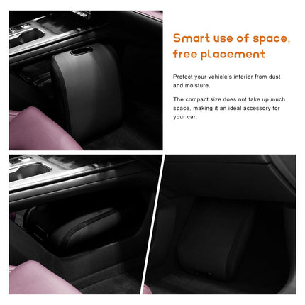 Car Shoe Storage Box – Portable Leather-Look Organizer for Passenger Seat or Trunk, Dustproof and Moisture-Resistant with Zipper and Handle (Black).