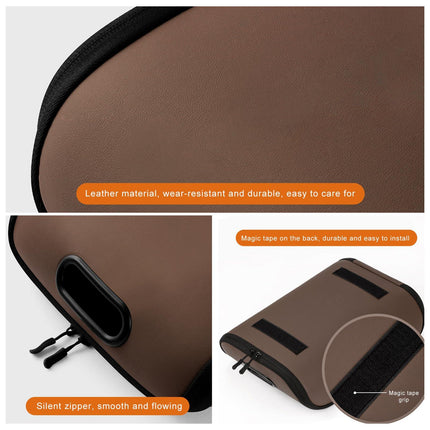 Car Shoe Storage Box – Portable Leather-Look Organizer for Passenger Seat or Trunk, Dustproof and Moisture-Resistant with Zipper and Handle (Brown).