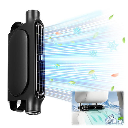 Car Seat Cooling Fan with USB Power – Portable Headrest Ventilator for Front & Rear Seats, 3-Speed Quiet Airflow, Ideal for Cars, SUVs, Trucks, Office Chairs (Black).