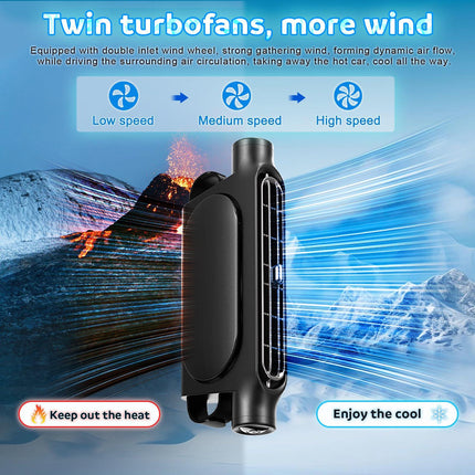Car Seat Cooling Fan with USB Power – Portable Headrest Ventilator for Front & Rear Seats, 3-Speed Quiet Airflow, Ideal for Cars, SUVs, Trucks, Office Chairs (Black).