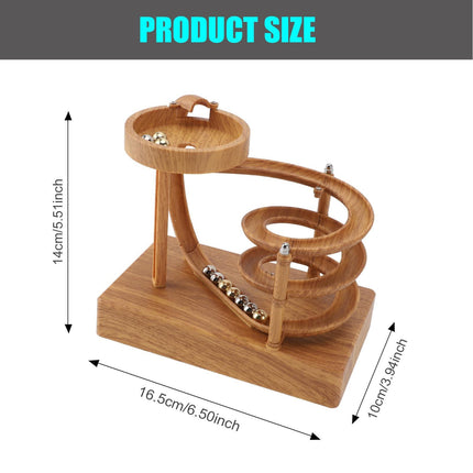 Electromagnetic Perpetual Motion Toy with Built-in Battery – Scientific Desk Decor, Stress Relief & Cat Play Item, Continuous Rolling Ball Art (Wooden).