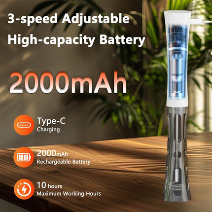 White Hands-Free Milk Frother – 2000mAh Rechargeable Coffee & Drink Mixer for Latte, Cappuccino, Matcha & More | Perfect for Home, Office & Travel.