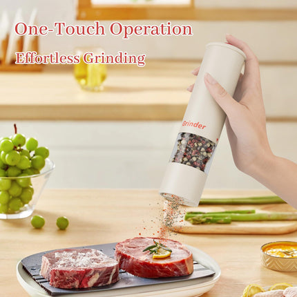 High-Performance USB-C Electric Pepper & Salt Grinder Set – Adjustable Coarseness, One-Touch Operation – Ceramic Grinding, Washable, Fast Charging – Kitchen Essential (Red & White).