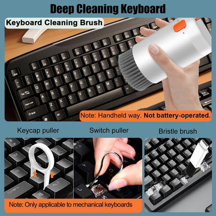 20-in-1 Multi-Function Electronics Cleaning Kit – Portable Keyboard, Earphone, Camera & Screen Cleaner Set with Brush, Spray Bottle & Tools (White).