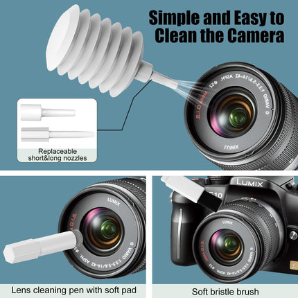 20-in-1 Multi-Function Electronics Cleaning Kit – Portable Keyboard, Earphone, Camera & Screen Cleaner Set with Brush, Spray Bottle & Tools (White).