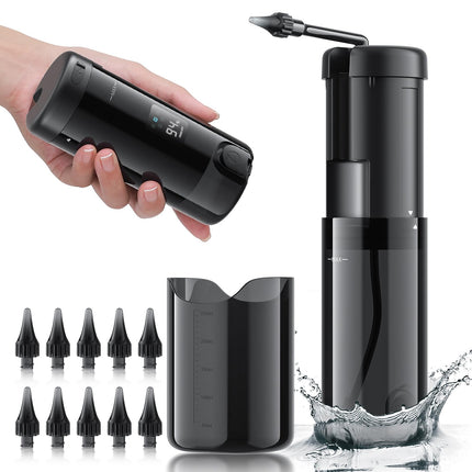 Electric Ear Cleaner with 5 Modes – Rechargeable Ear Irrigator with LCD Display, Foldable Nozzle, and Soft Silicone Tips for Safe Earwax Removal at Home or Travel (Black).