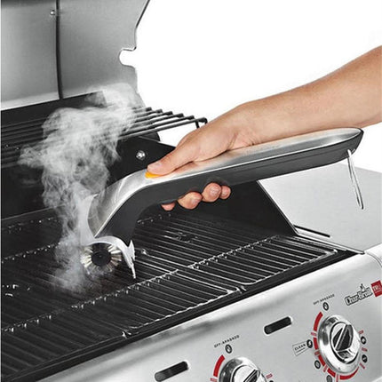 Electric Steam Grill Brush with Stainless Steel Bristles & 3000mAh Rechargeable Battery – Powerful BBQ Cleaner for All Grills, Indoor and Outdoor Use (Grey).