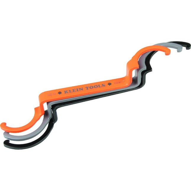 Orange Conduit Lockout Wrench Set – 3-Piece Offset Tool for 1/2", 3/4", 1" Pipe Nuts | Magnetic Storage & Hooked Tip Design | Ideal for Tight Spaces.