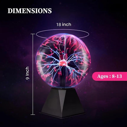 Plasma Ball Lamp - Touch & Sound Sensitive USB-Powered Globe for Decor, Parties & STEM Learning (6 Inch) | Other sizes Available in Store.