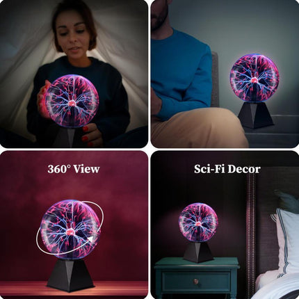 Plasma Ball Lamp - Touch & Sound Sensitive USB-Powered Globe for Decor, Parties & STEM Learning (8 Inch) | Other sizes Available in Store.