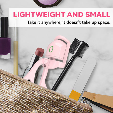 Electric Heated Eyelash Curler – 24H Long-Lasting Curl, USB Rechargeable, Dual Temperature Modes, Fast Heating in 10 Seconds, Portable & Lightweight (Pink).