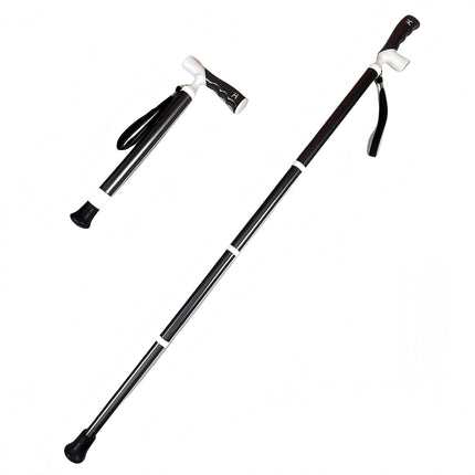 Lightweight Foldable Walking Cane: Adjustable Dual-Mode (T/Grip) Stick – 0.26kg, Portable for Daily/Hiking Use.