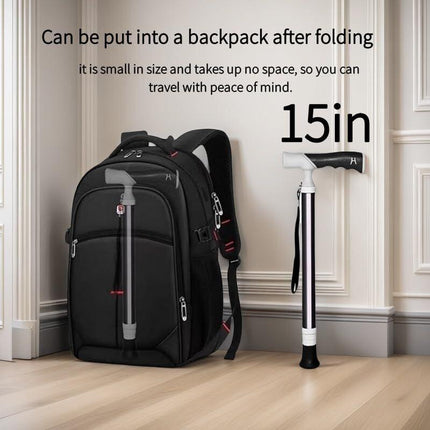 Lightweight Foldable Walking Cane: Adjustable Dual-Mode (T/Grip) Stick – 0.26kg, Portable for Daily/Hiking Use.