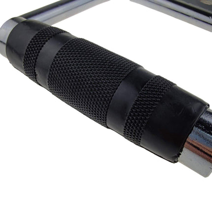 Solid D-Handle Cable Attachment for Home Gym & Cable Machine – Chrome-Finished Steel Bar with Anti-Slip Grip (Black) |.